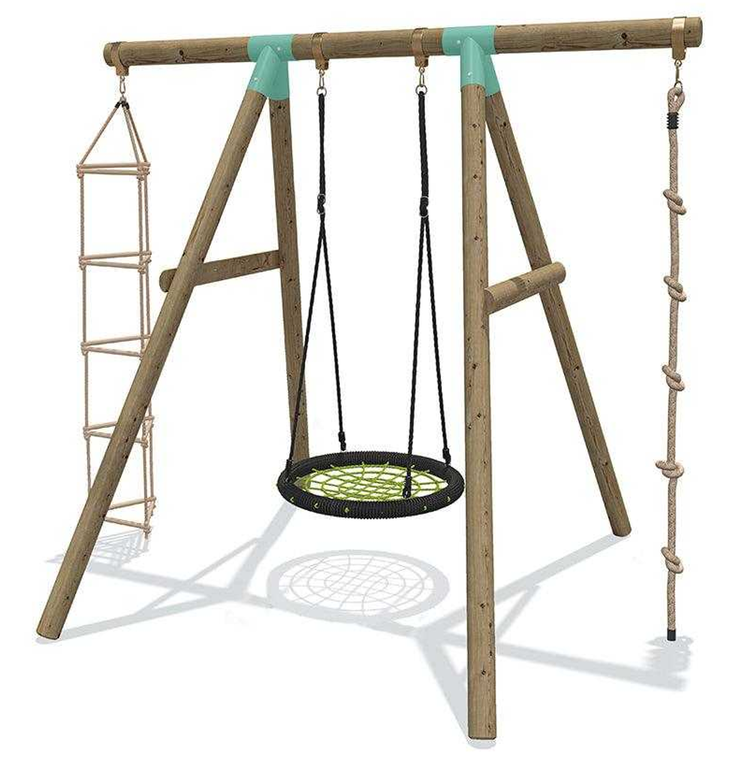 Wild Aussie 3 in 1 Round Nest Wooden Swing Set