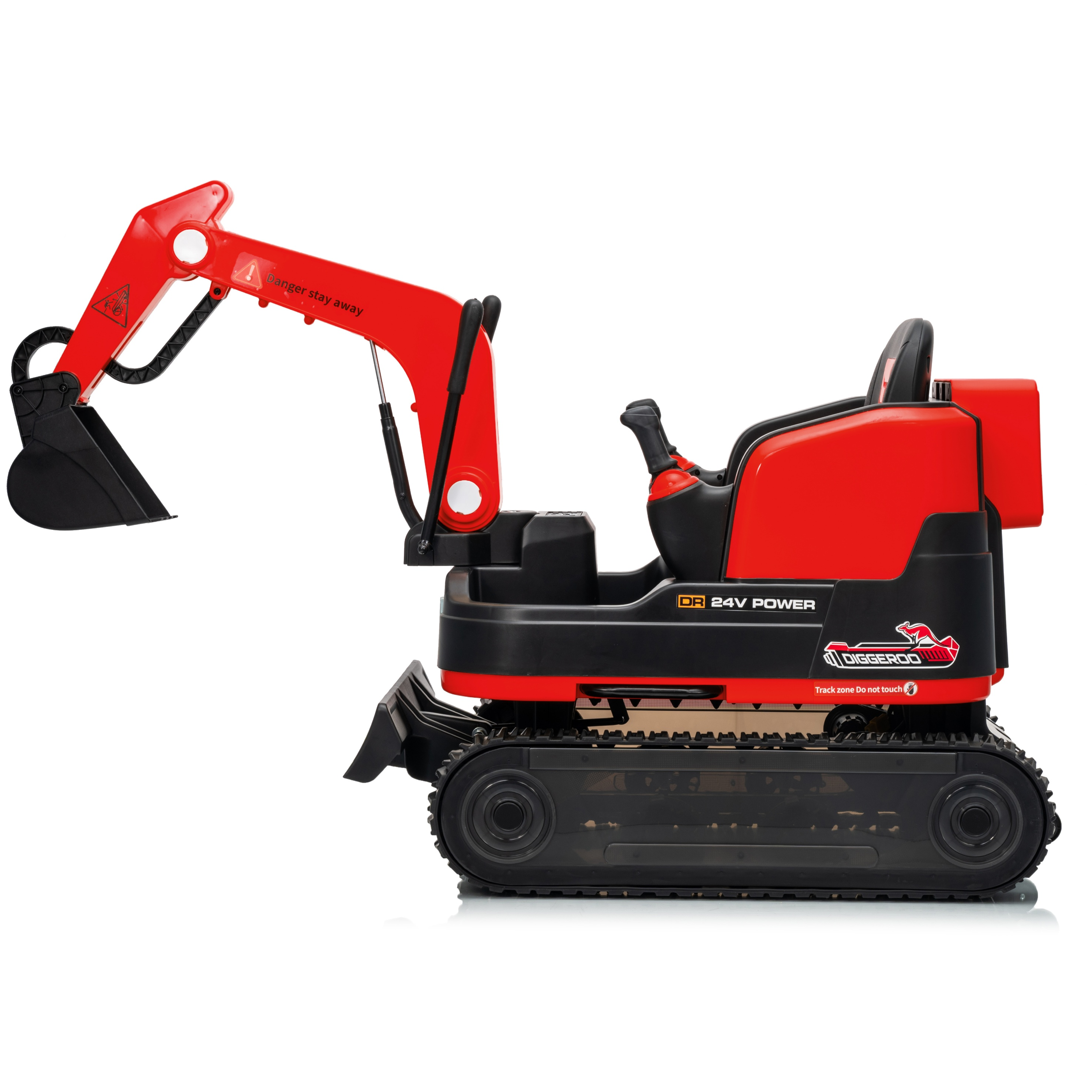 Diggeroo 24v Digger Excavator Ride On With Front Arm & Bucket Shovel