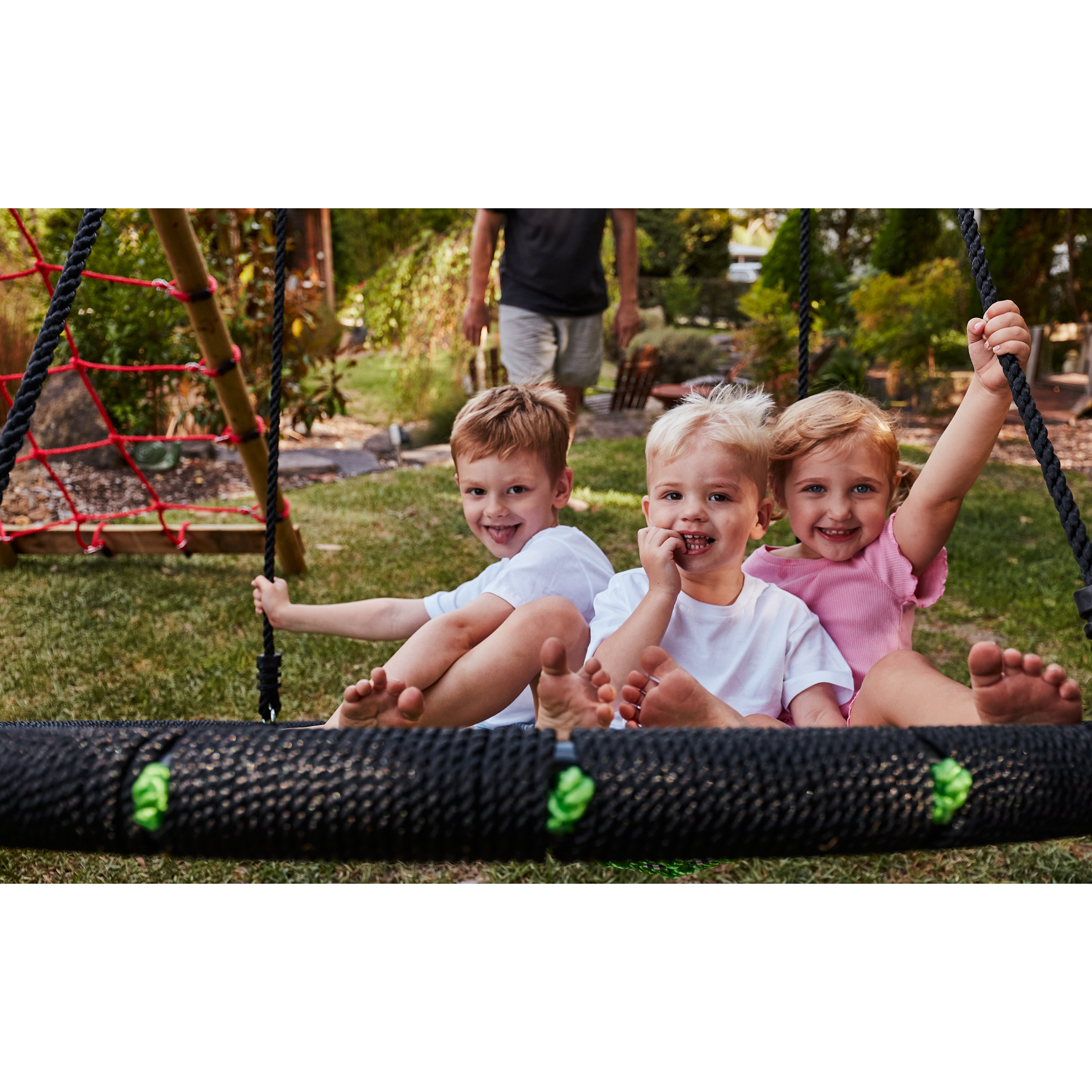 Wild Aussie Wooden Climber & 120cm Nest Swing Set