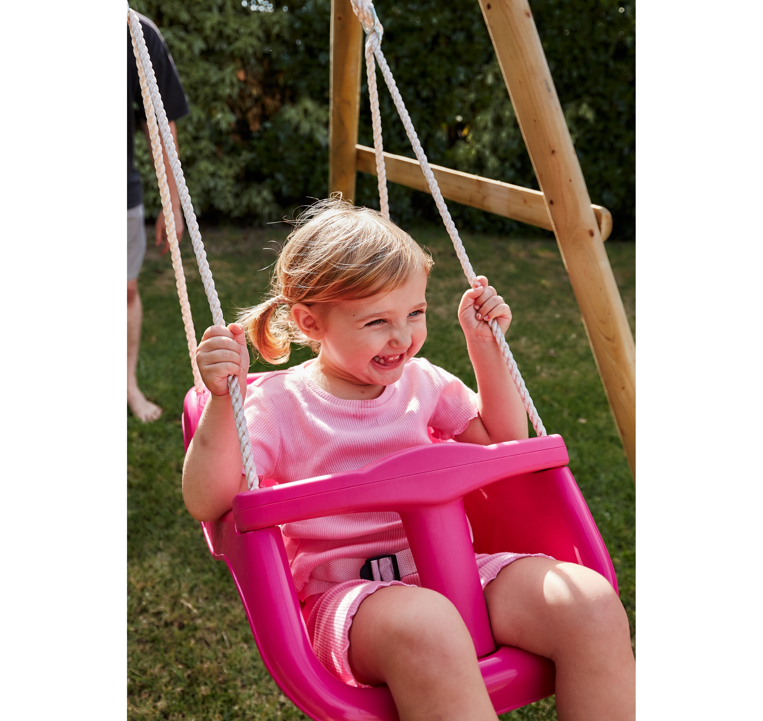 Wild Aussie Wooden Double Swing Set With Baby Seat
