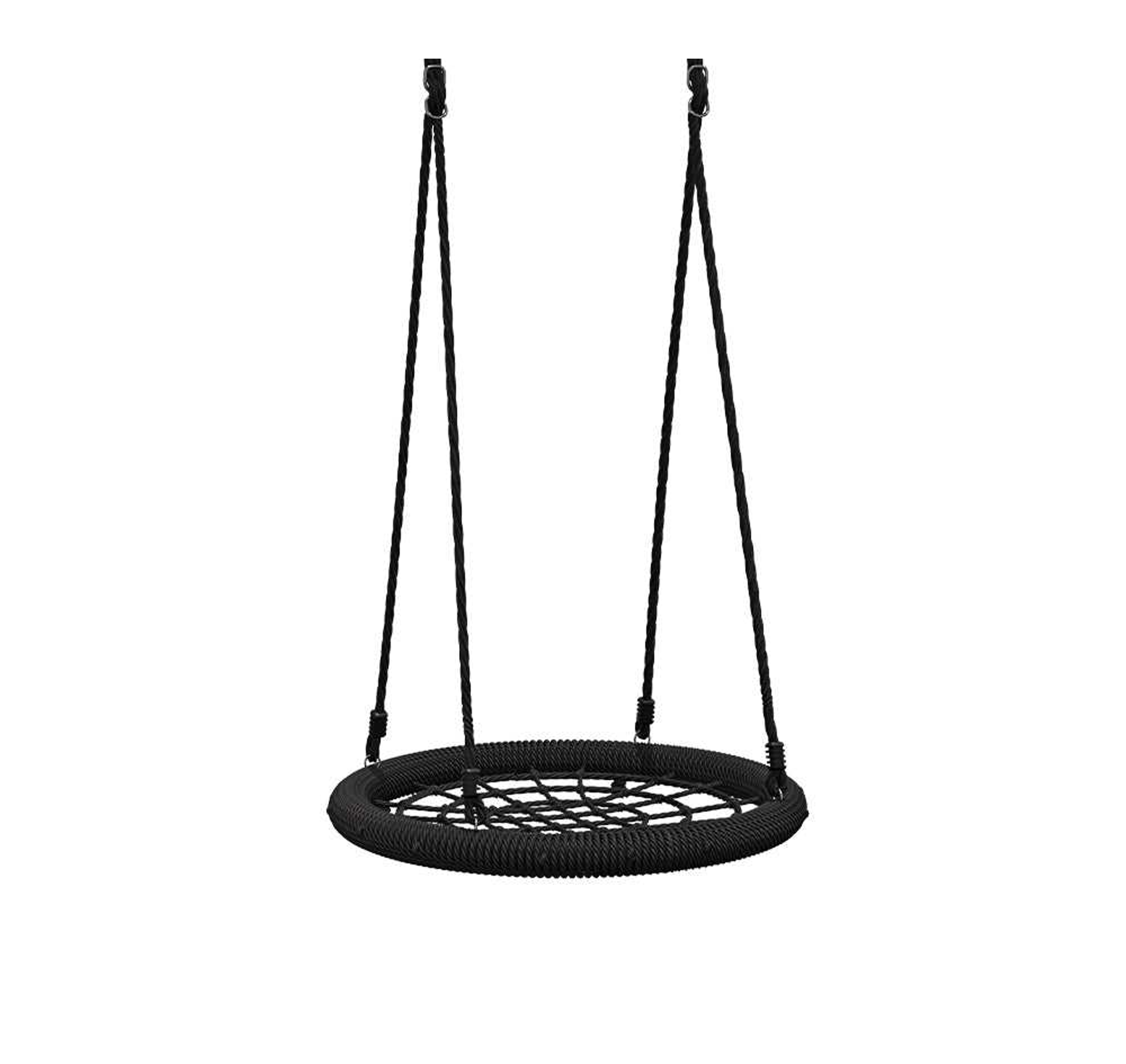 Black net swing on a white background
