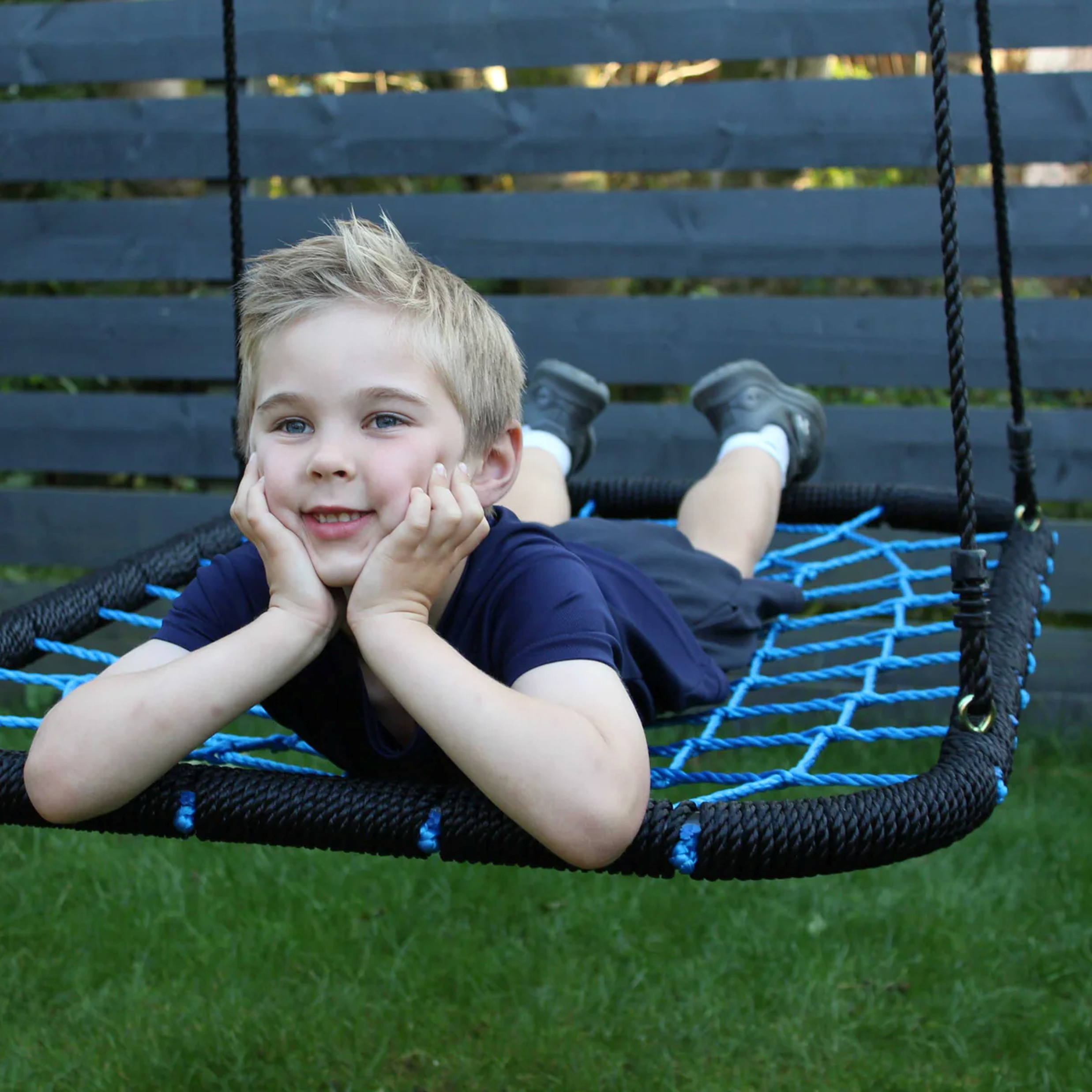 Wild Aussie 3 in 1 Rectangle Wooden Swing Set With Rope & Ladder
