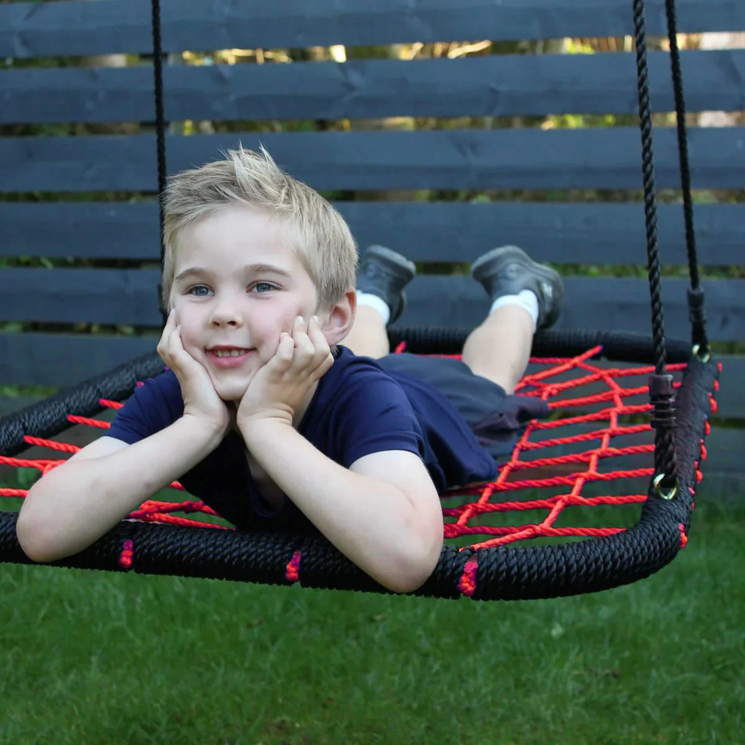 Wild Aussie 3 in 1 Rectangle Wooden Swing Set With Rope & Ladder