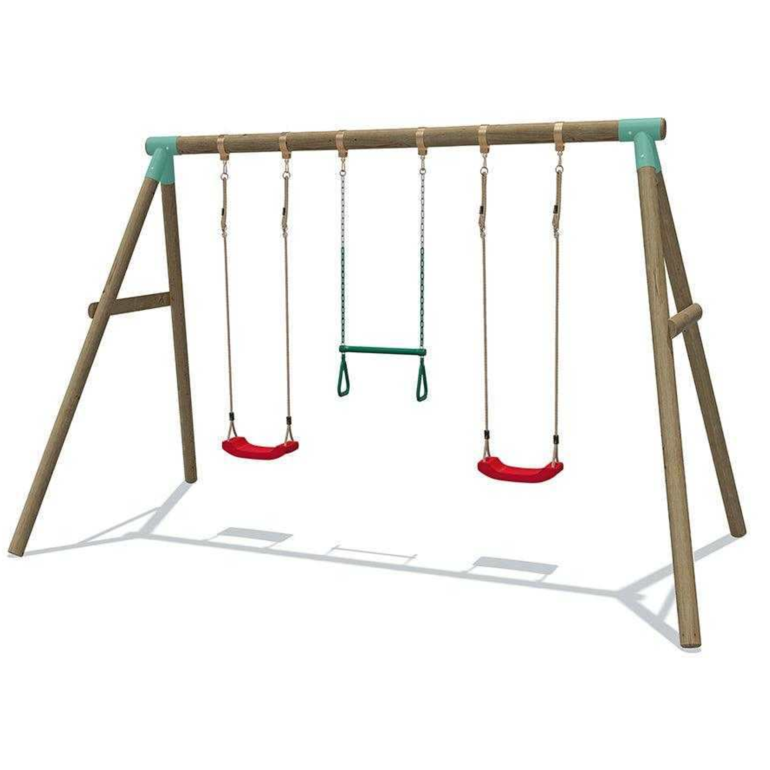 Wild Aussie Triple Wooden Swing & Trapeze Bar Set