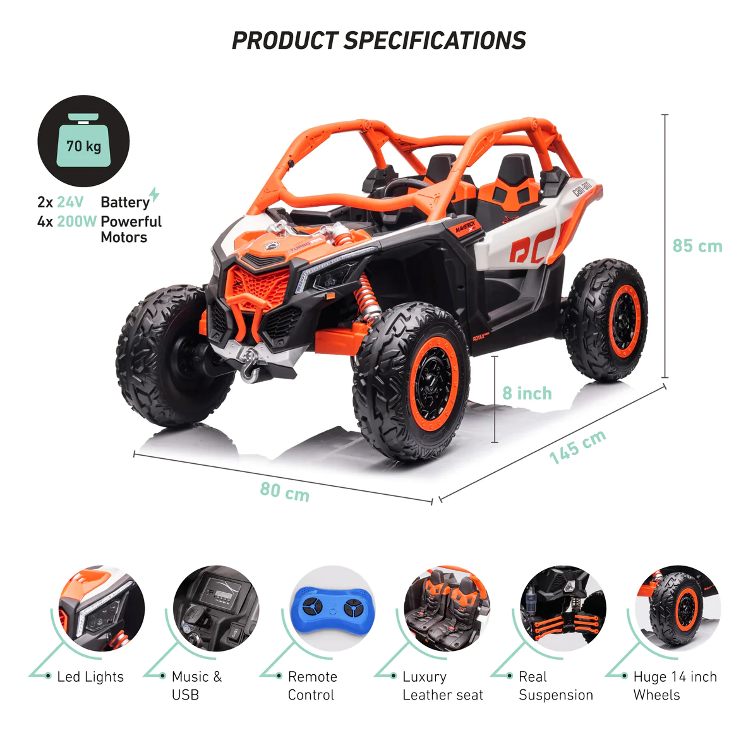 Licensed Can Am Maverick UTV 2 x 24v Kids Electric Buggy