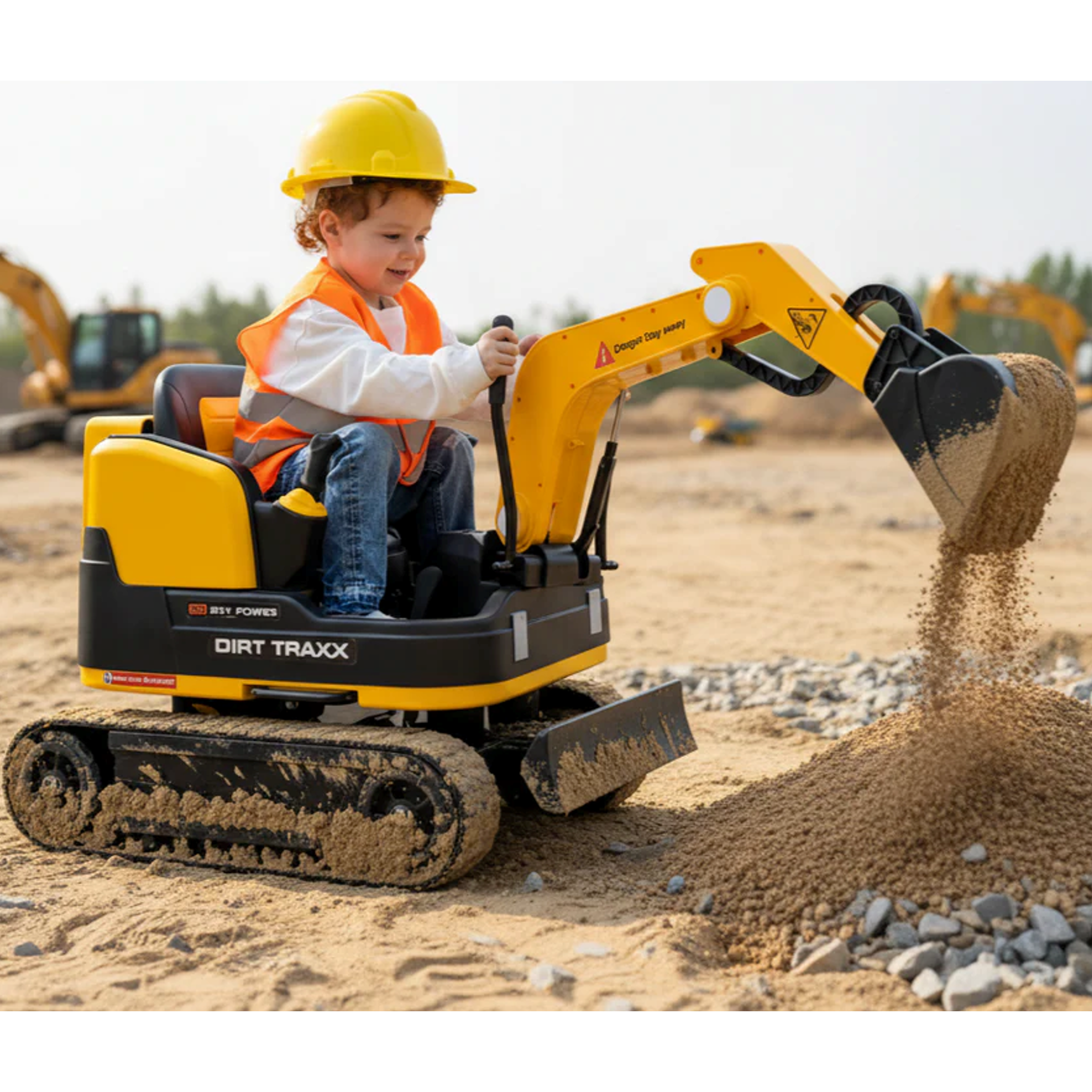 Diggeroo 24v Digger Excavator Ride On With Front Arm & Bucket Shovel