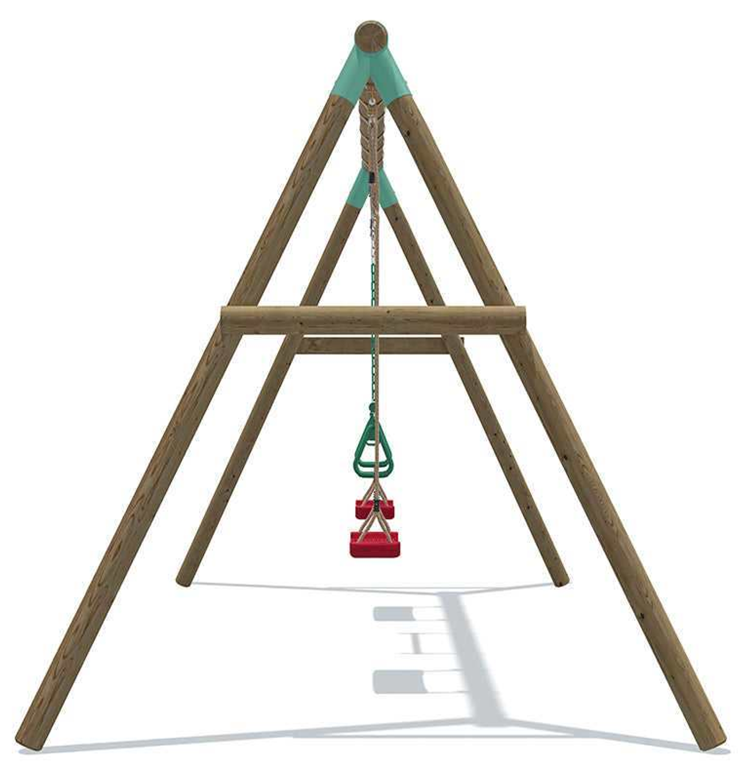 Wild Aussie Triple Wooden Swing & Trapeze Bar Set