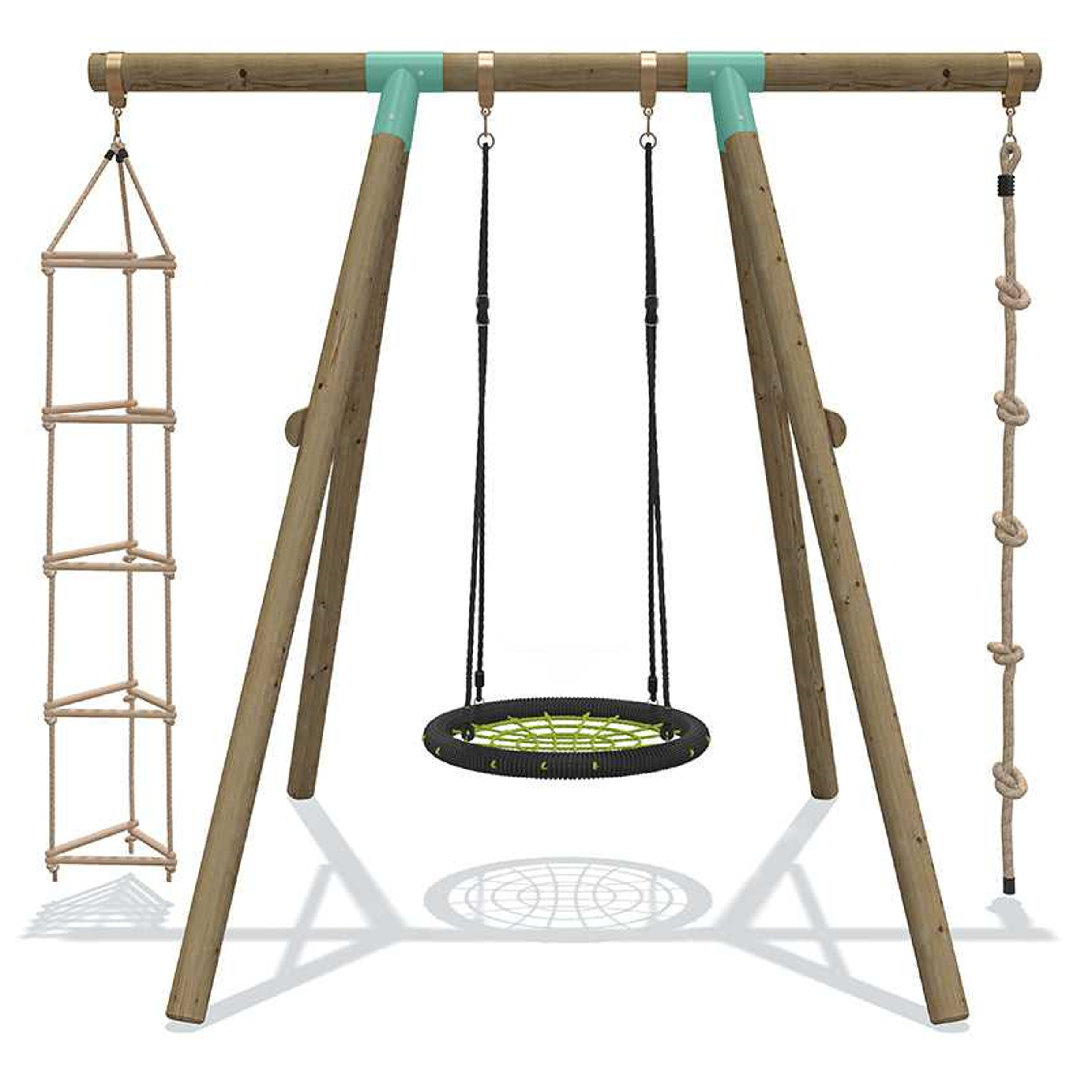Wild Aussie 3 in 1 Round Nest Wooden Swing Set