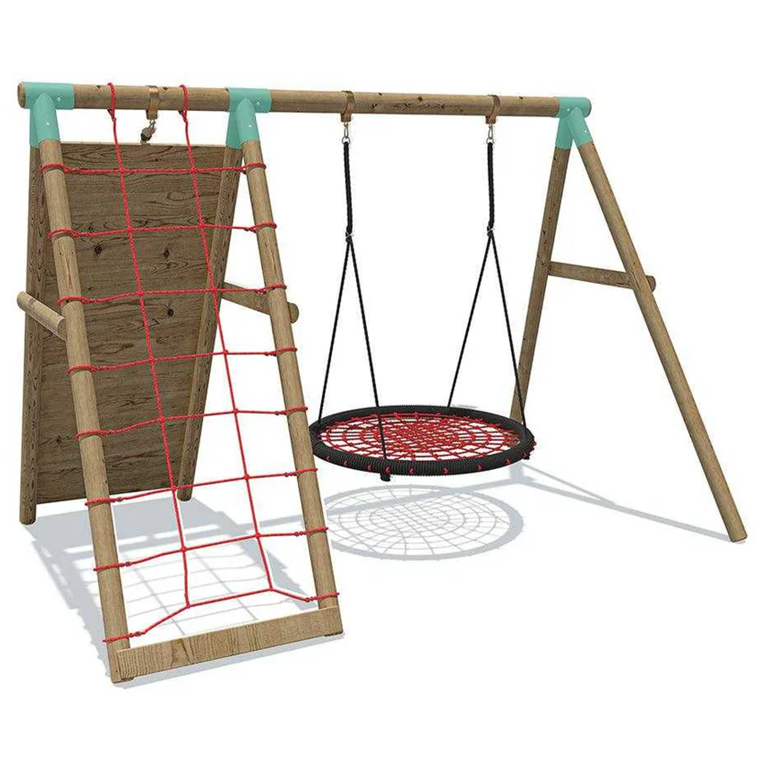 Wild Aussie Wooden Climber & 120cm Nest Swing Set