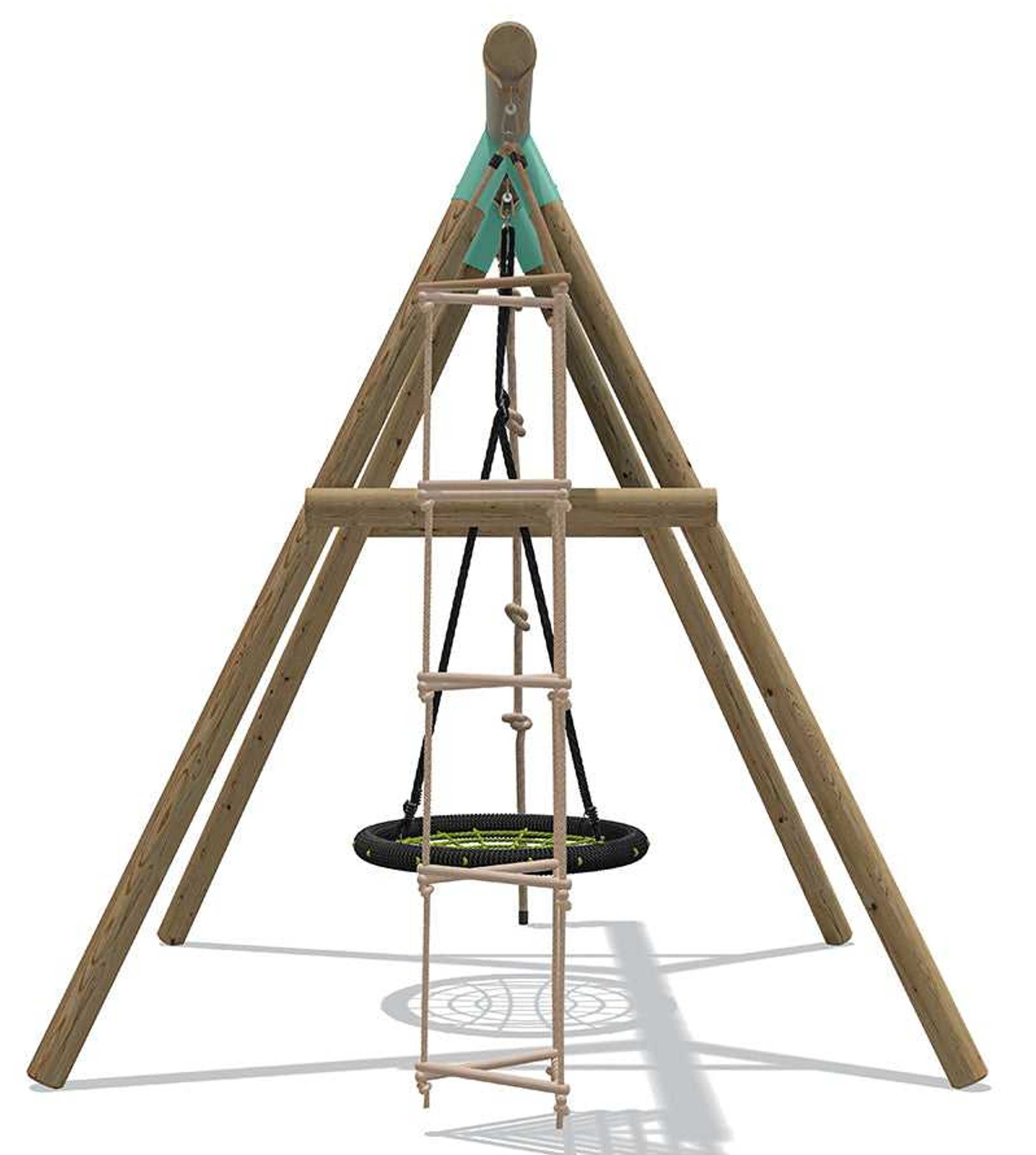 Wild Aussie 3 in 1 Round Nest Wooden Swing Set