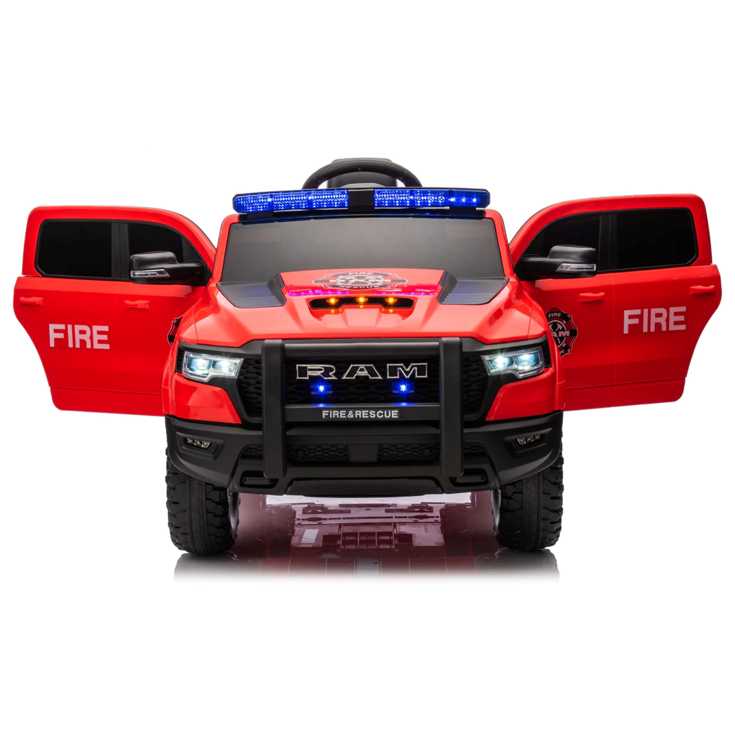 24v Licensed Dodge Ram Fire Truck Official Ride On 4x4