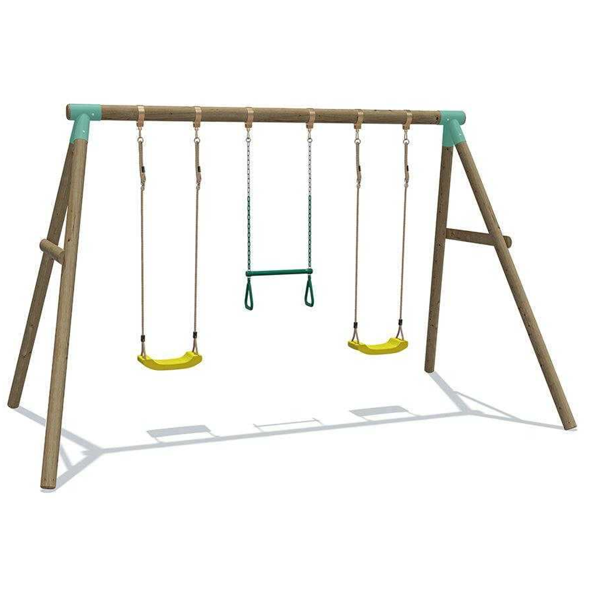 Wild Aussie Triple Wooden Swing & Trapeze Bar Set