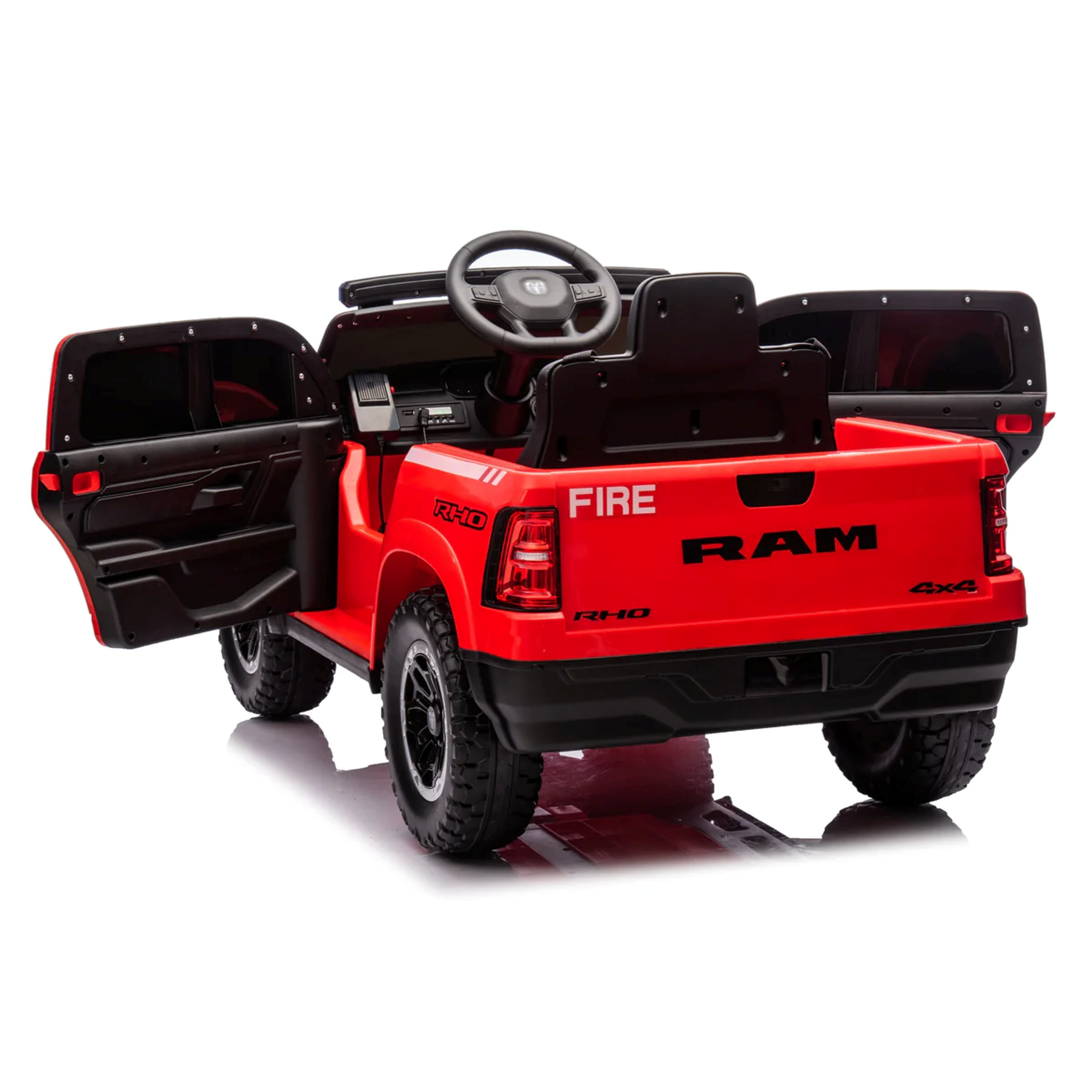 24v Licensed Dodge Ram Fire Truck Official Ride On 4x4