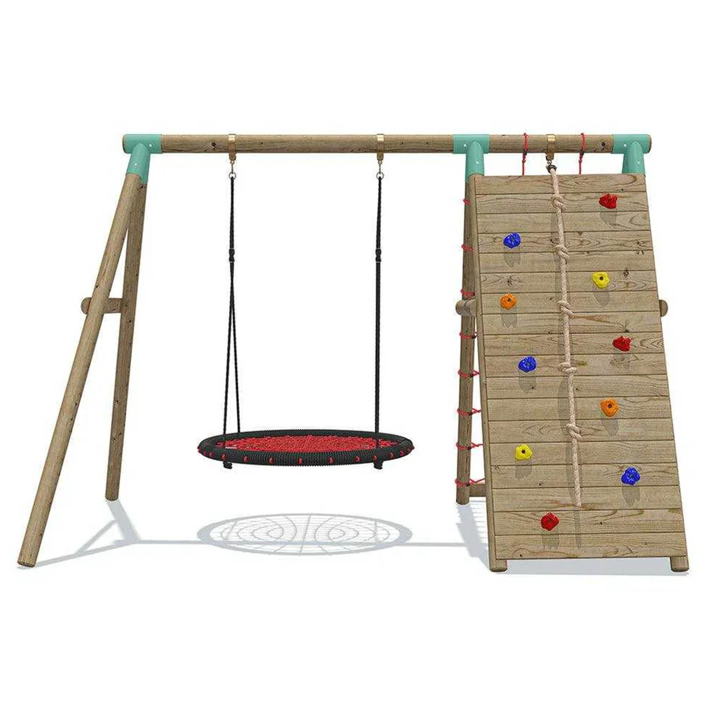 Wild Aussie Wooden Climber & 120cm Nest Swing Set