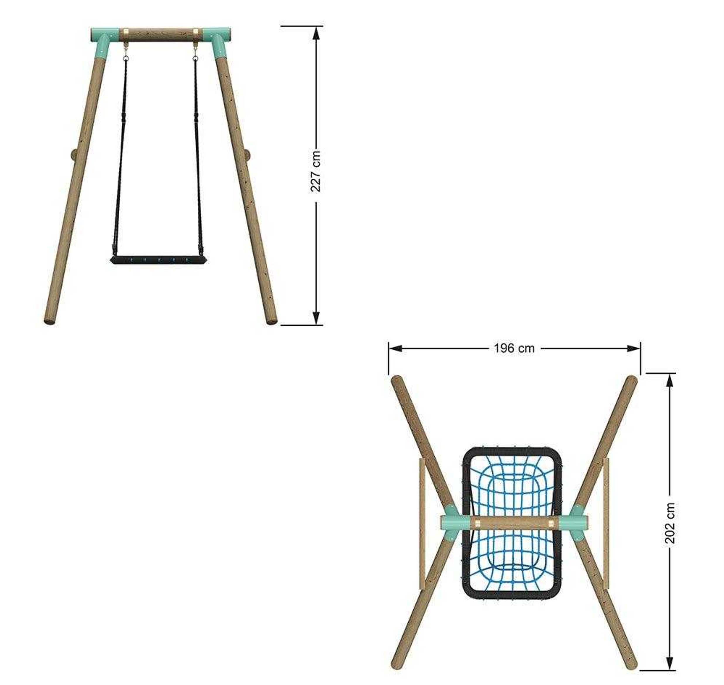 Wild Aussie Rectangle Nest Wooden Swing Set