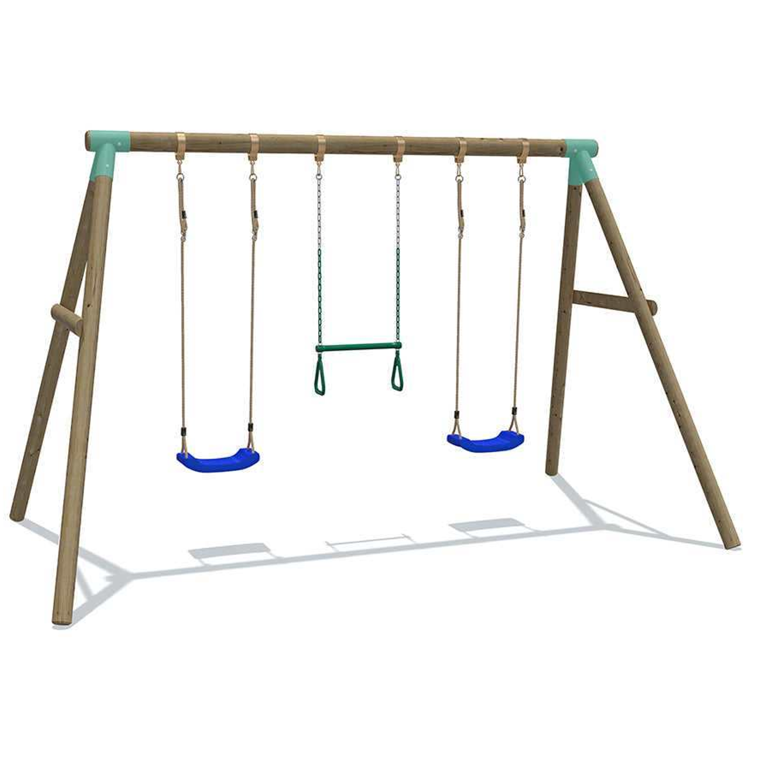 Wild Aussie Triple Wooden Swing & Trapeze Bar Set
