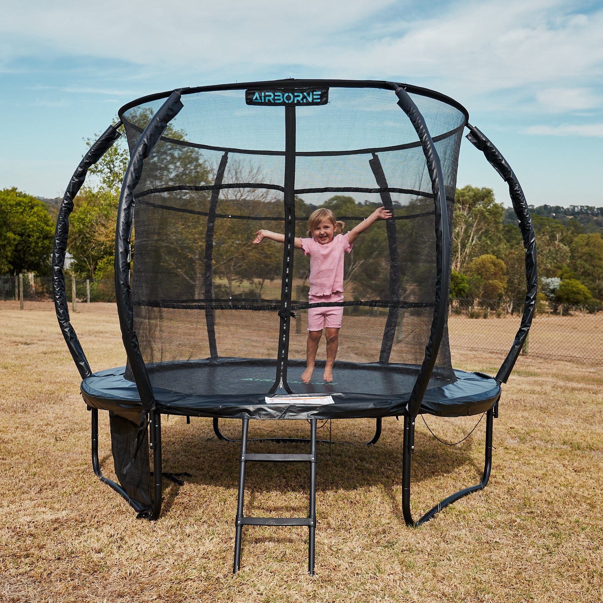 8ft Airborne Trampoline with Access Ladder & Shoe Storage