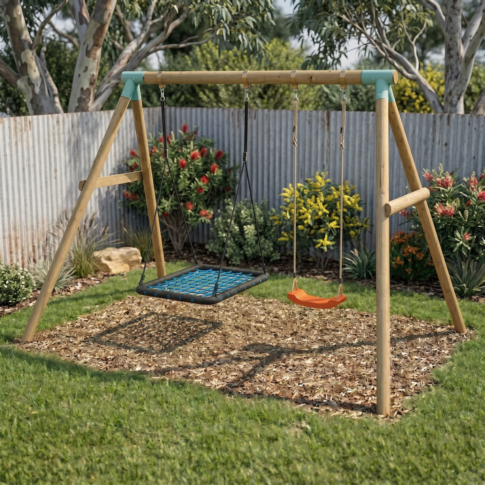 Wild Aussie Rectangle Nest & Swing Set