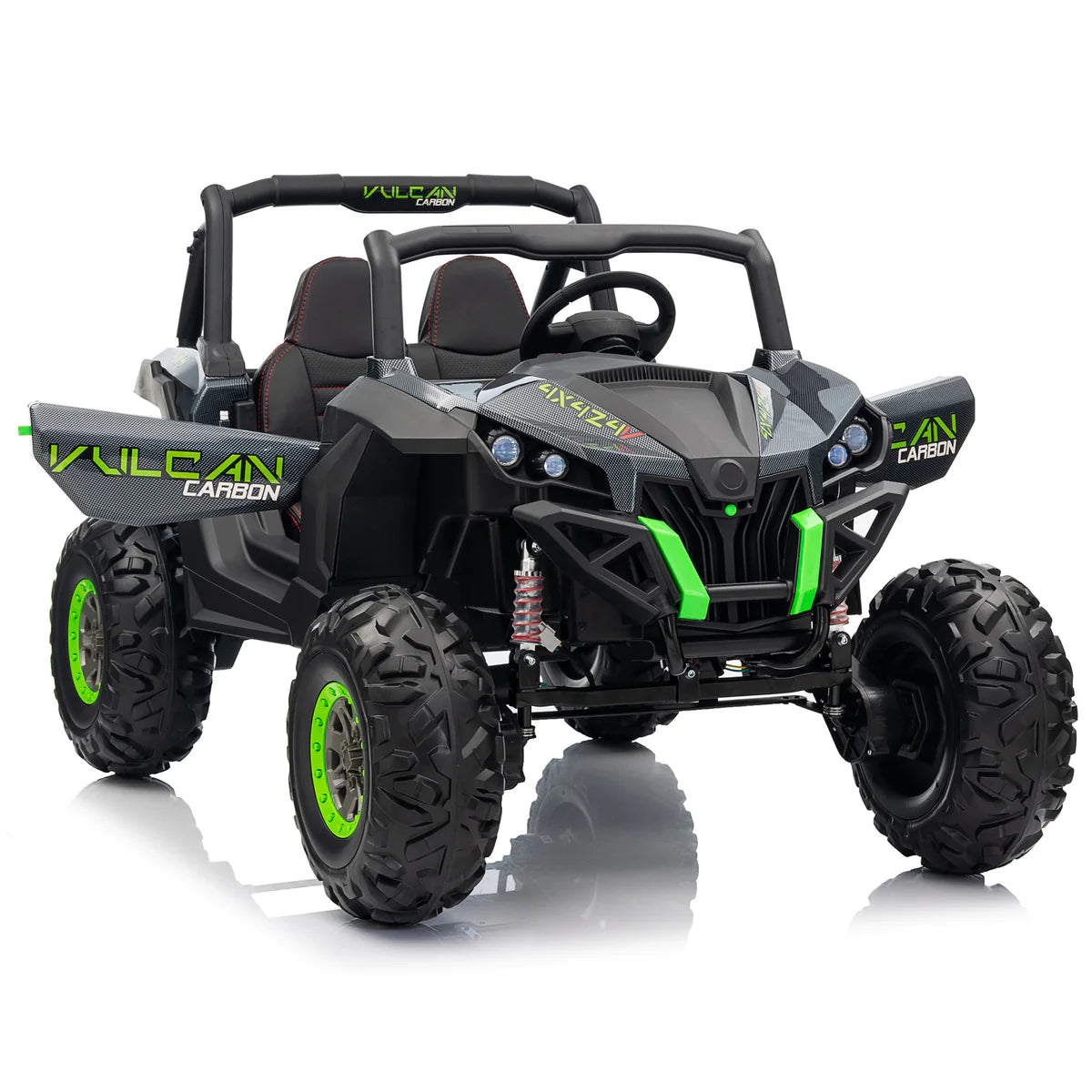 24v Carbon ride on buggy, black and lime green