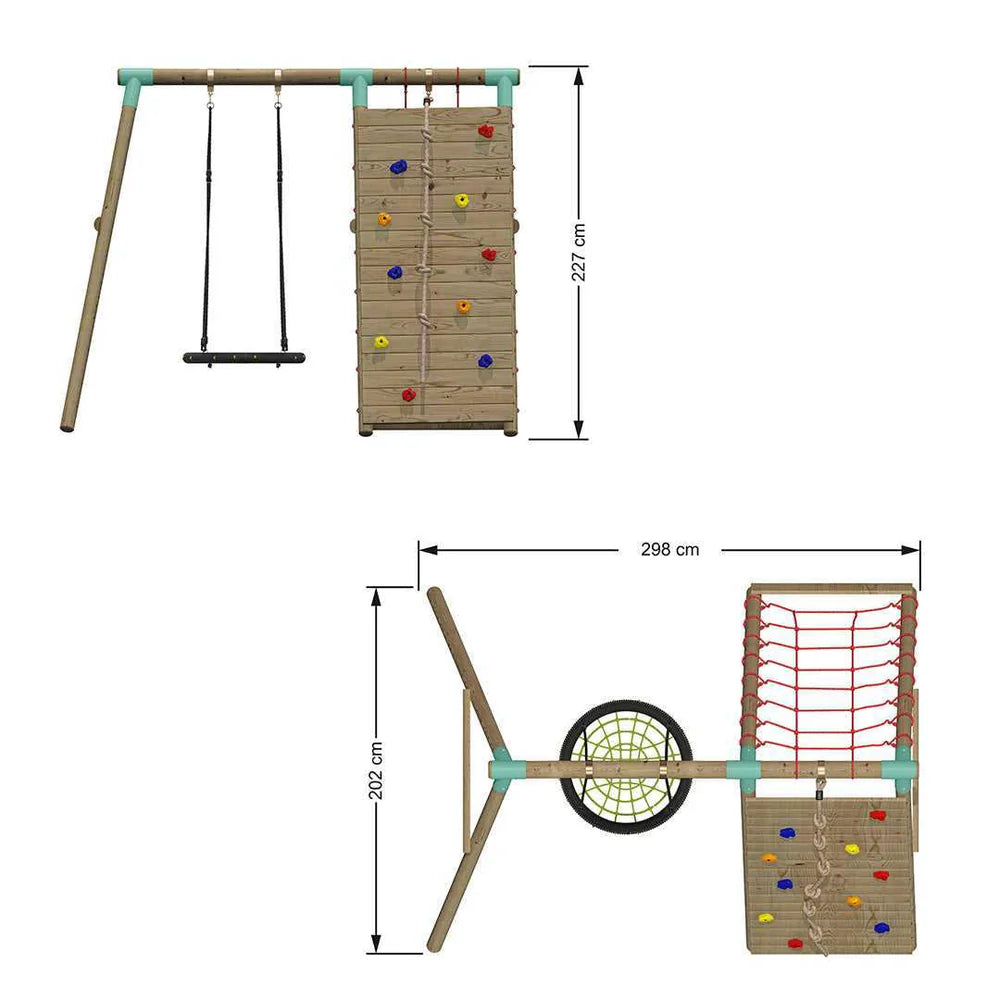 Wild Aussie Wooden Climber & 65cm Nest Swing Set