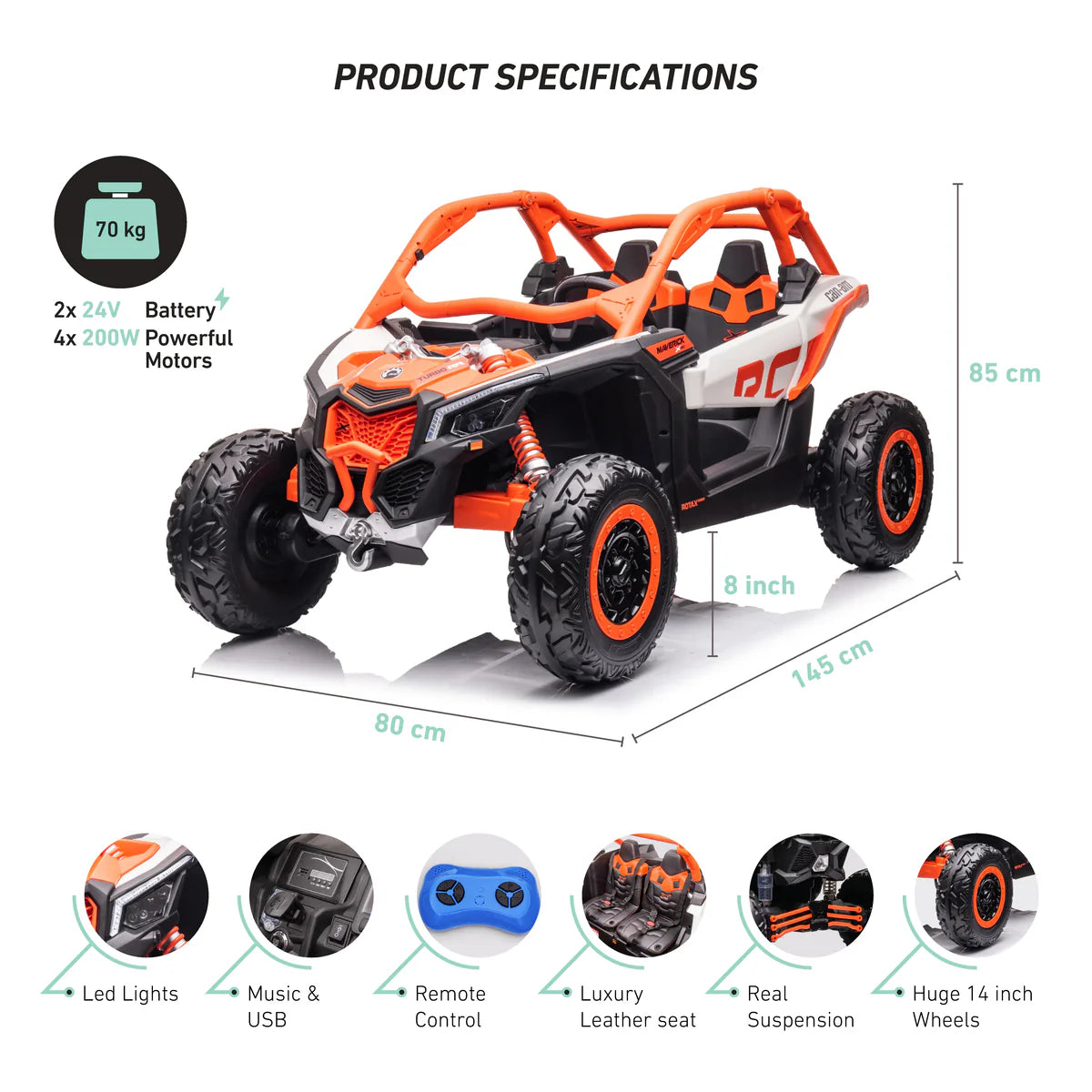 Licensed Can Am Maverick UTV 2 x 24v Kids Electric Buggy