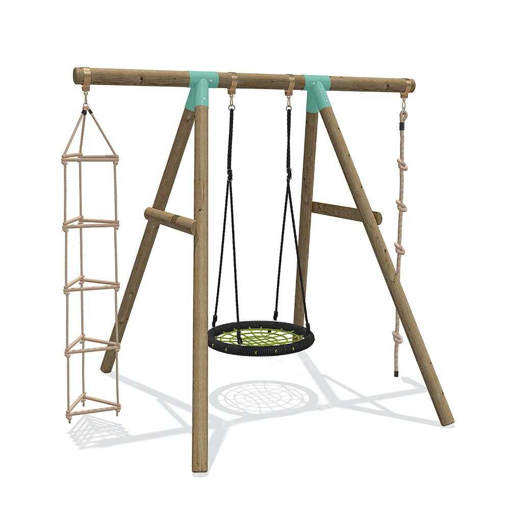 Wild Aussie 3 in 1 Round Nest Wooden Swing Set