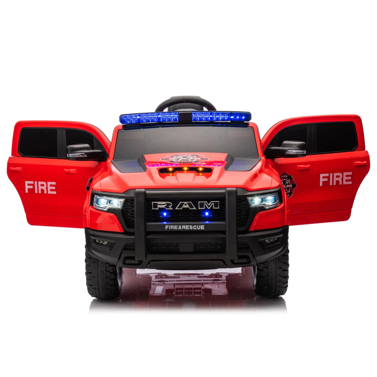 24v Licensed Dodge Ram Fire Truck Official Ride On 4x4