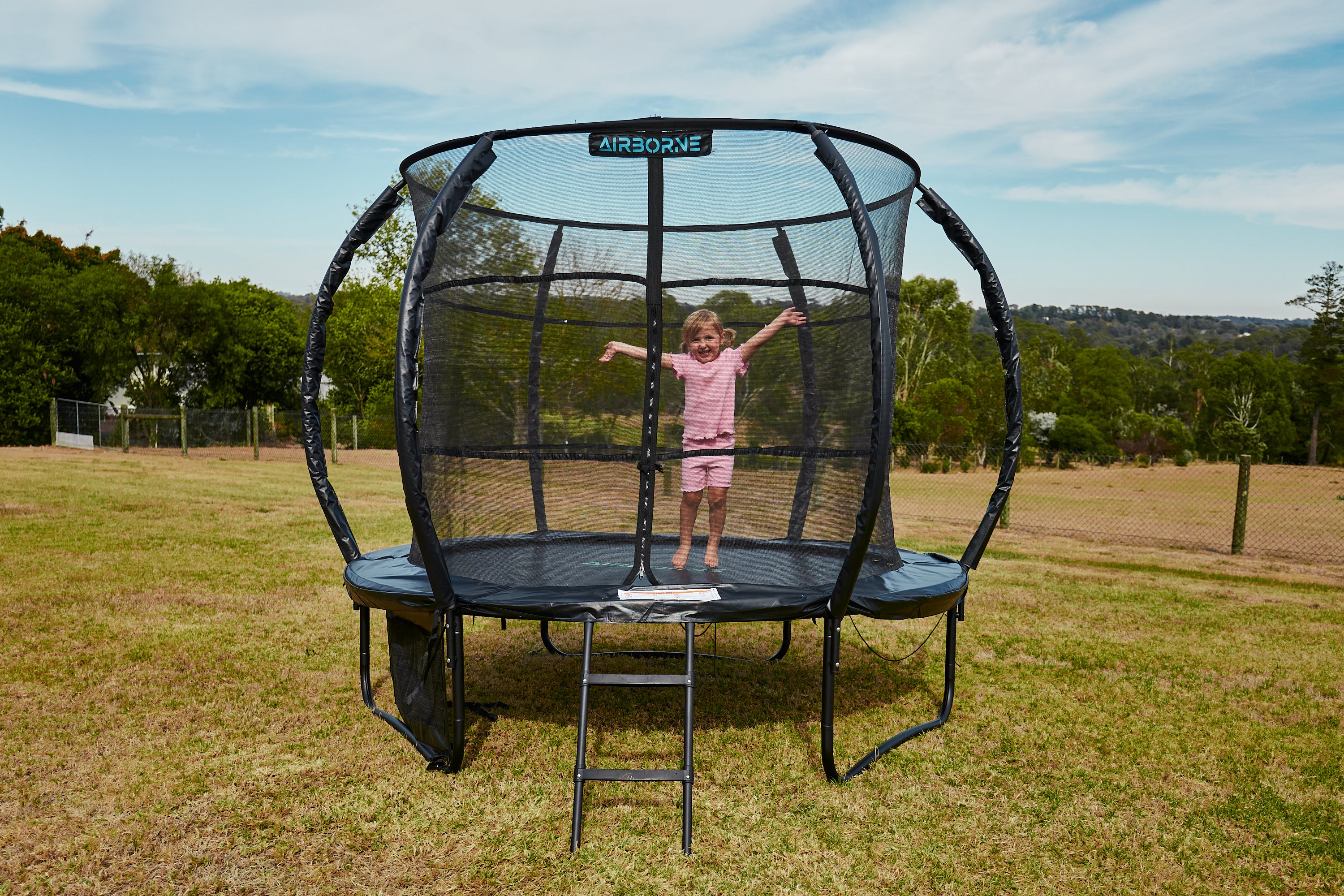 8ft Airborne Trampoline with Access Ladder & Shoe Storage