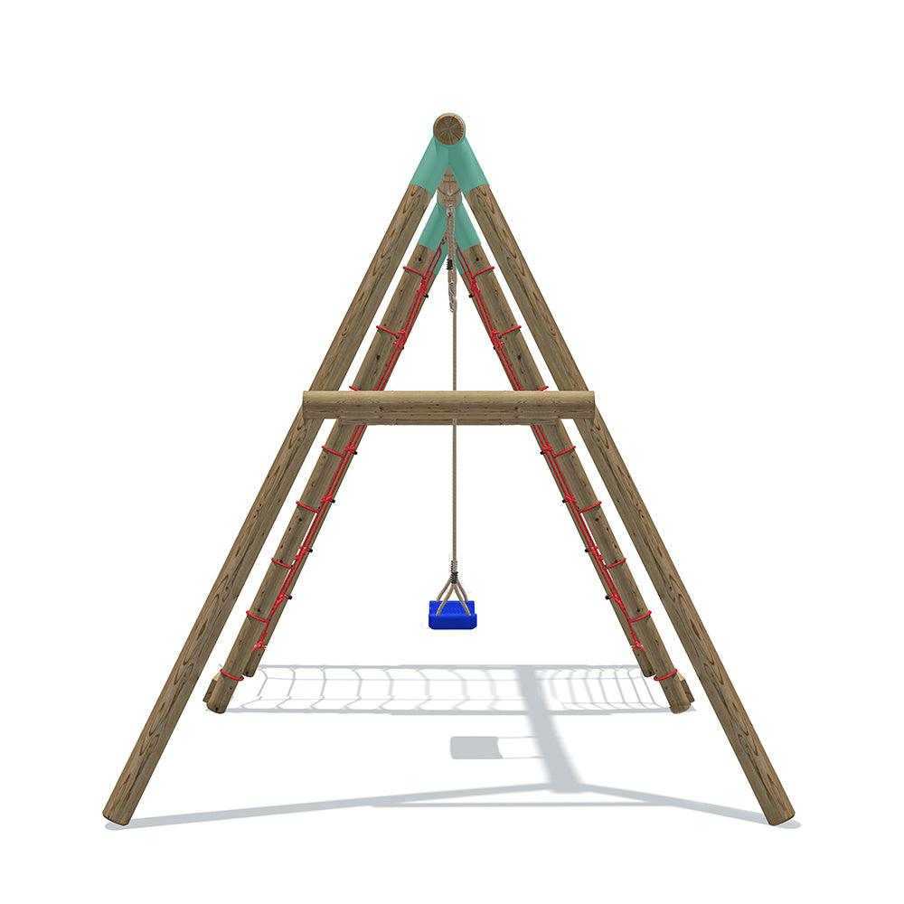 Wild Aussie Wooden Swing Set With Double Cargo Net
